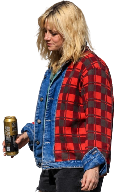 Kristen Stewart The Wrong Girls Plaid Denim Jacket - Image 2